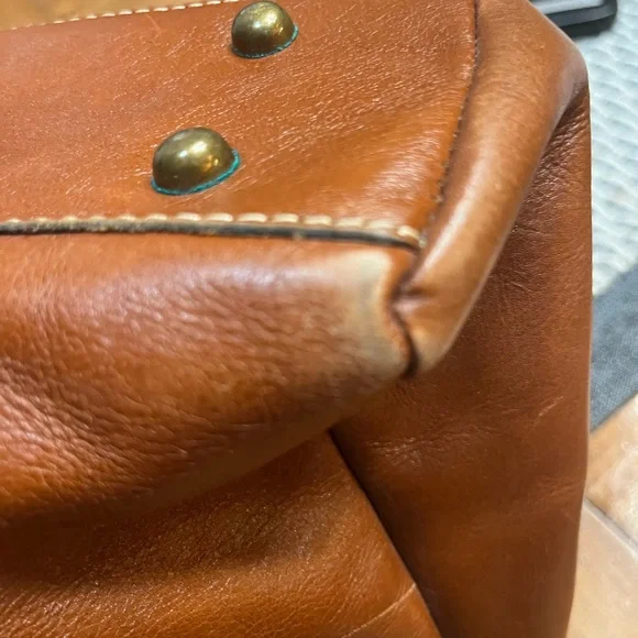 Patricia Nash Embossed Tan Leather Briefcase purse - Picture 3 of 11